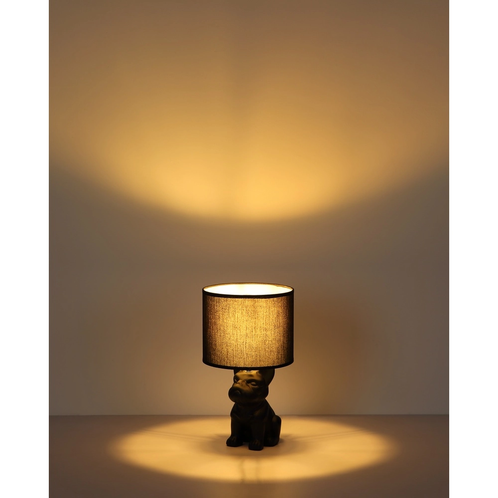 Lampe de table Dogo Noir de chien avec un bonnet Globo 9007371566686