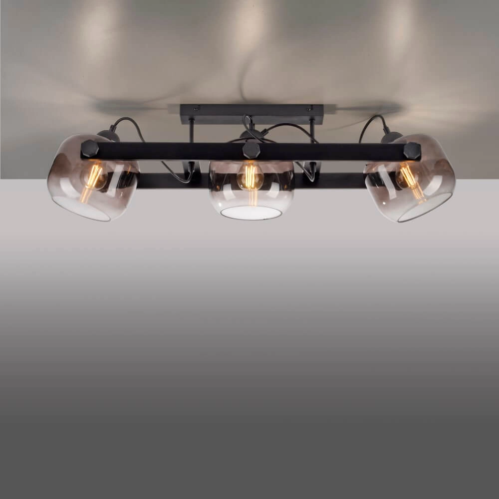 Plafonnier Cup 2.0 Verre fumé à 3 lumières Just Light 4043689004743