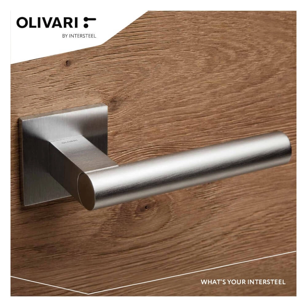 Poignée de porte design Euclide Q chrome mat Olivari 8714186477557