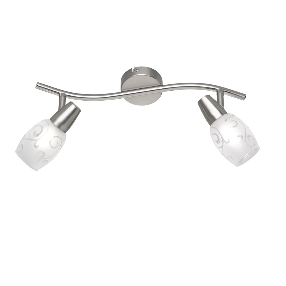 Lampe de plafond Colmar 2 lumières nickel mat Lampe de plafond Colmar 2 lumières nickel mat