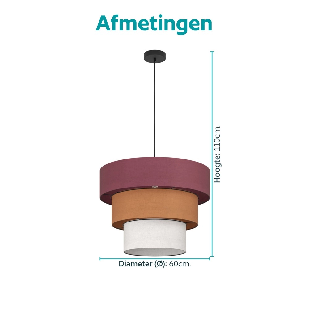 Lampe pendante colorée Parogno Ø 50cm Eglo 9008606391745