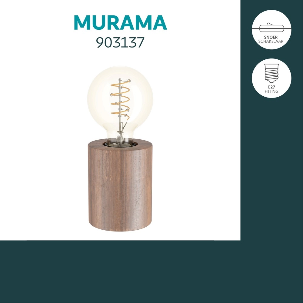 Lampe de table Murama bois Eglo 9008606406203