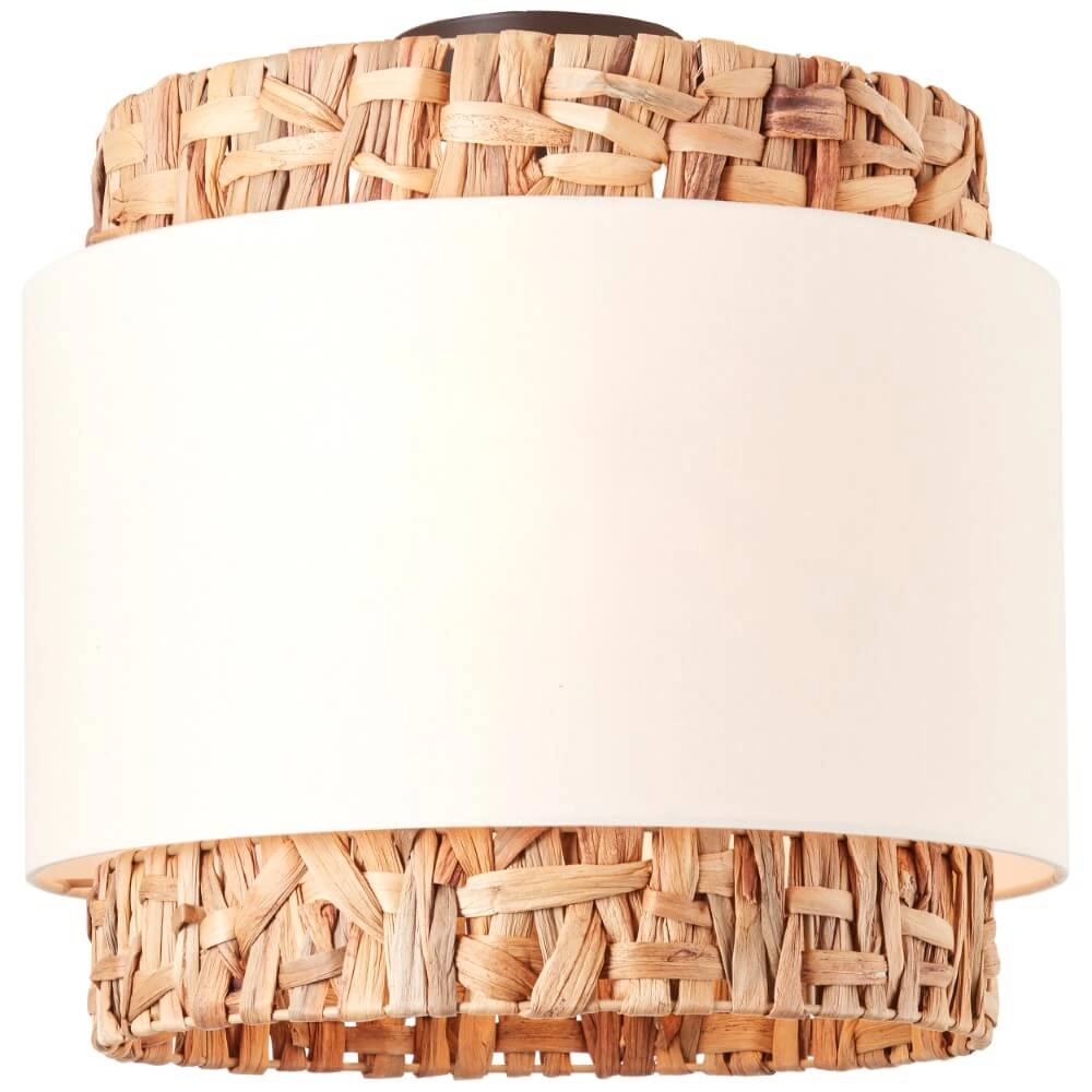 Plafonnier Waterlilly rotin avec tissu blanc