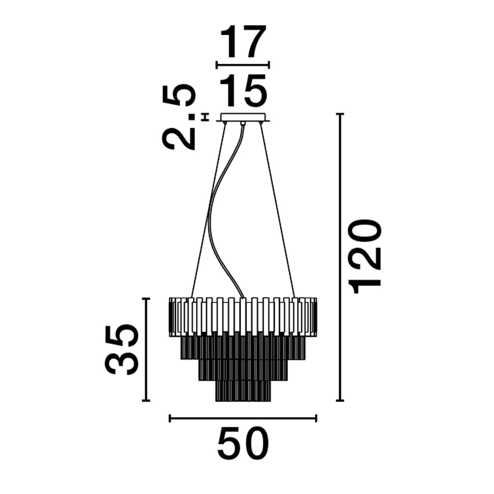 Suspension Magnolia or avec cristal Ø 50cm Lyora 5212017435026