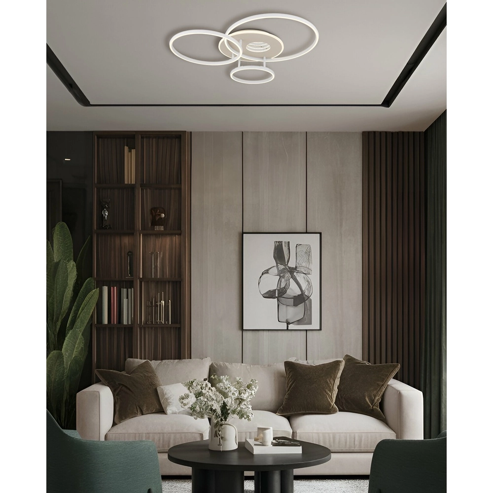 Plafonnier moderne Invertina rond sable brun Globo 9007371578856