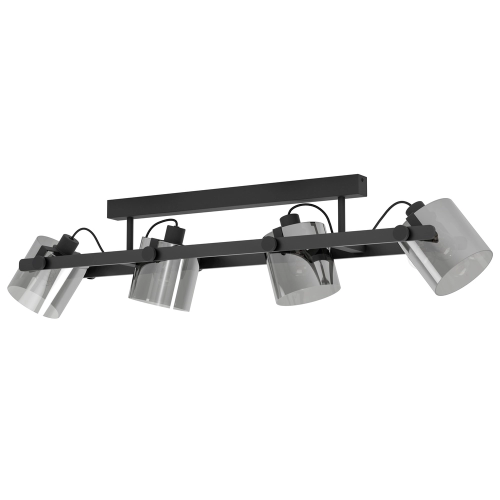 Éclairage de plafond 4L Hornwood 2 noir avec verre fumé