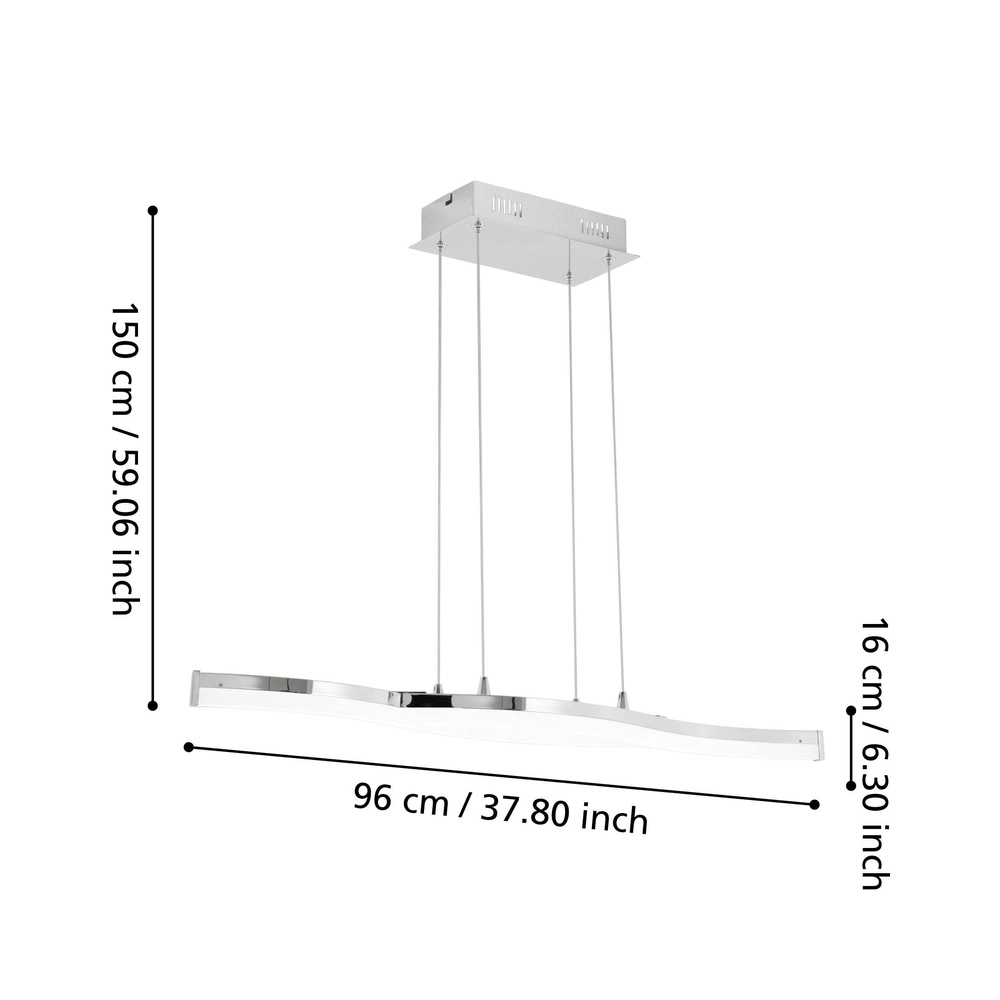 Lampe pendante moderne Lasana 2 Chrome Eglo 9002759961015