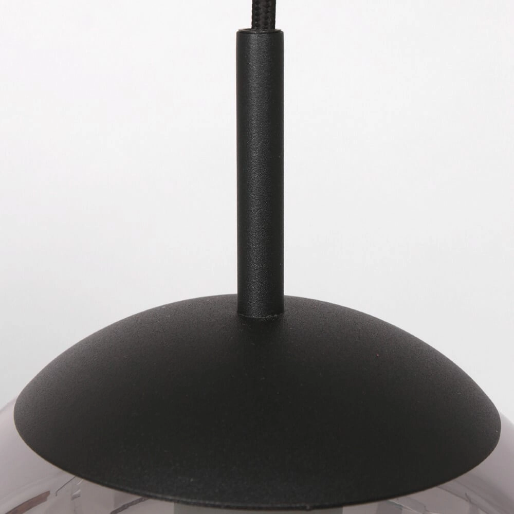 Lampe suspendue en verre à 6 lumières Bolique noir avec verre fumé Steinhauer 8712746166422