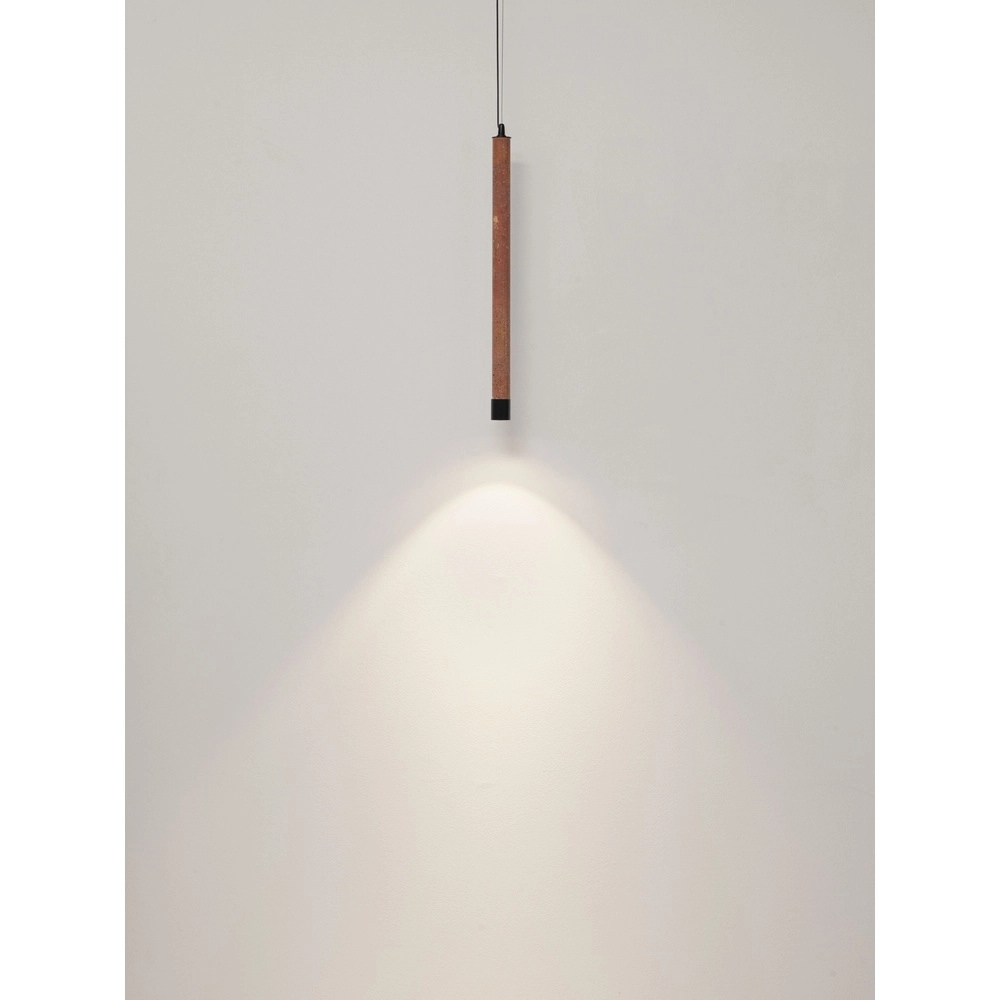 Lampe pendante moderne Muse Noir avec travertin rouge Lyora 5212017495808