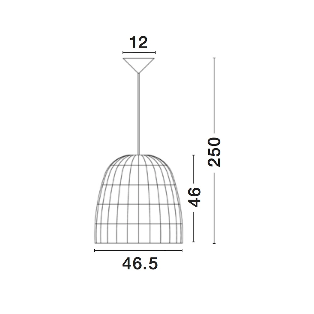 Suspension grise Destin rotin Ø 46,5cm Lyora 5212017416667