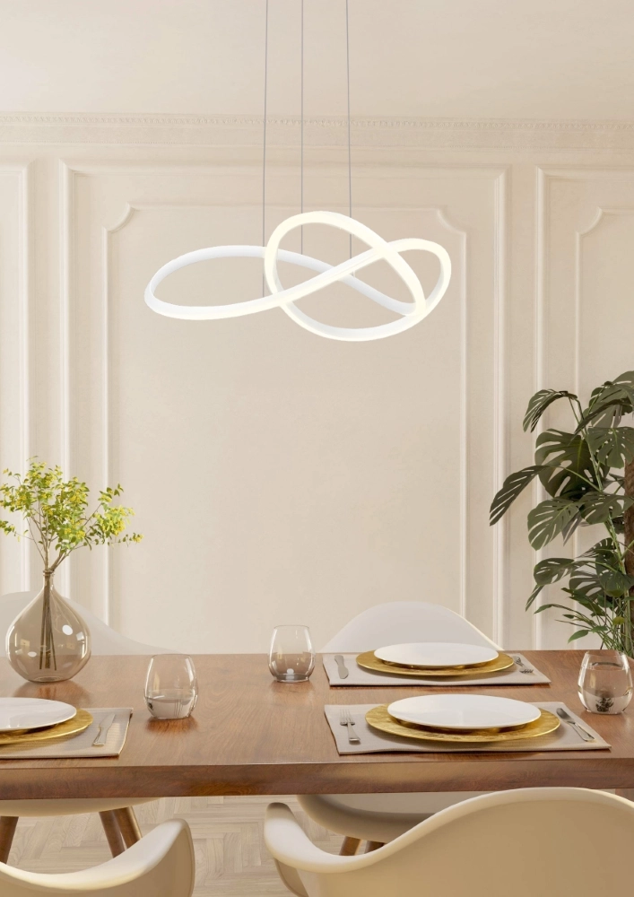 Design pendant lamp Riaza white Ø 83cm height adjustable Stars of Light 9008606357697