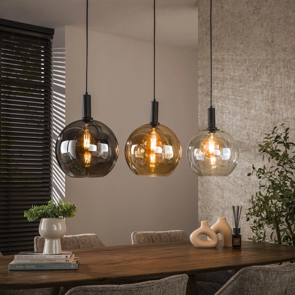 Lampe suspendue en verre Sfera 3x Ø 30cm - verre coloré