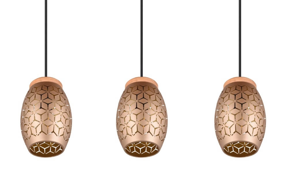 Lampe à suspension marron Bidar 3 lumières Trio 4017807579031