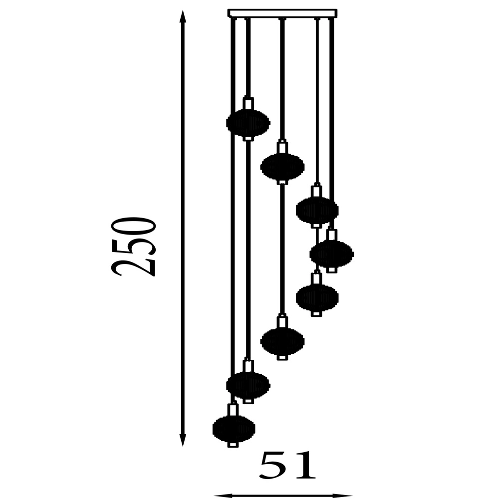 Suspension design Luminique 8 lumières Searchlight 5053423297200