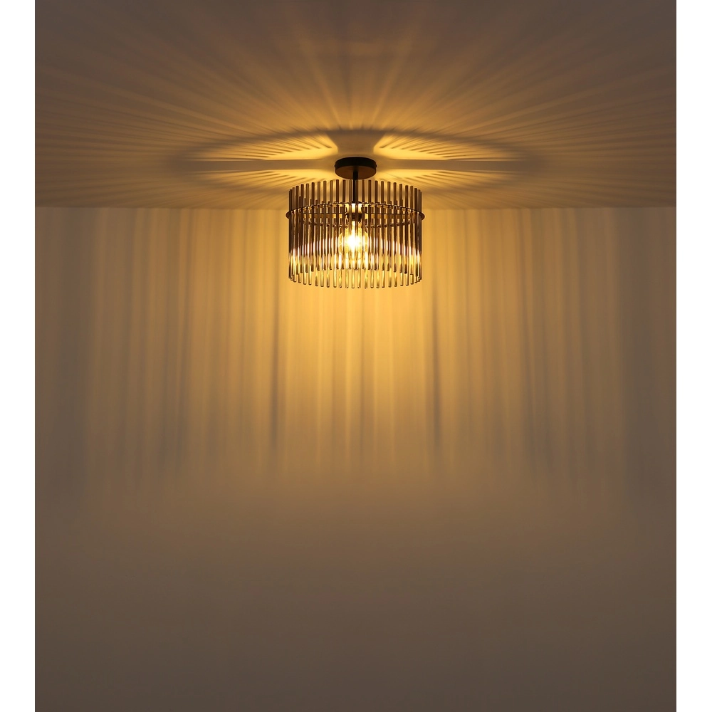Lampe de plafond Gorley Noir simple avec tiges en verre Globo 9007371525621