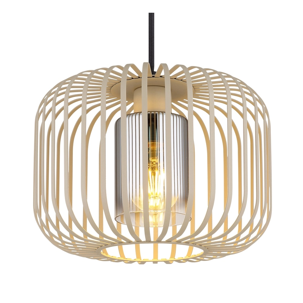 Suspension 1 lumière Alfred brun sable Ø 28cm Globo 9007371528615