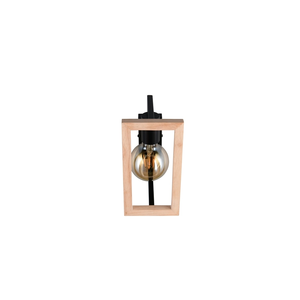 Lampe murale de conception Bano noir avec bois Trio 4017807670899