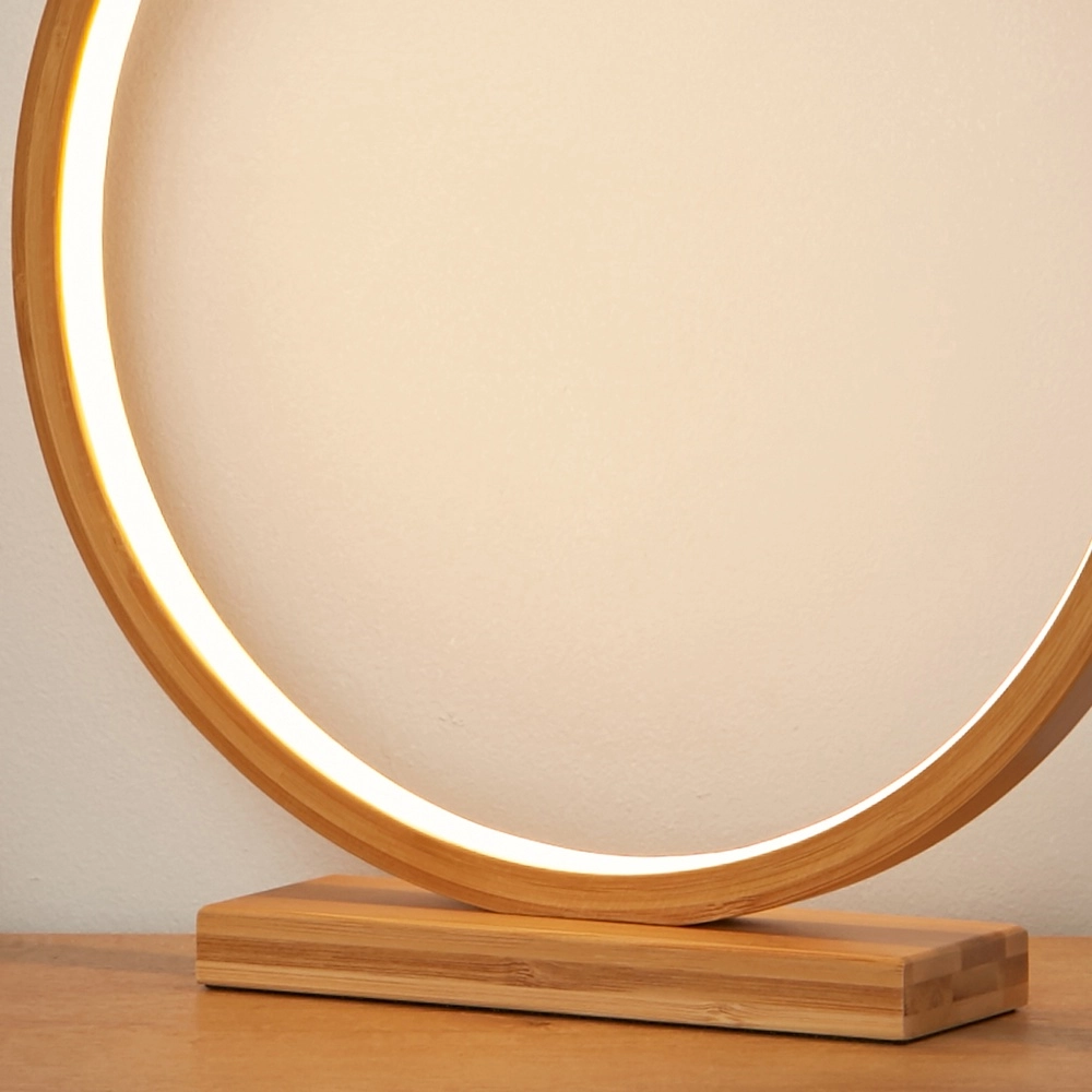 Lampe de table ronde Malibu bois Searchlight 5053423311456