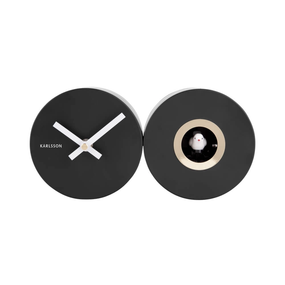Horloge murale Duo Cuckoo noir