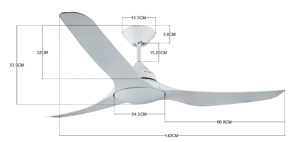 Ventilateur de plafond élégant Mariner Ø 143cm IP55 Beacon 9333509136743