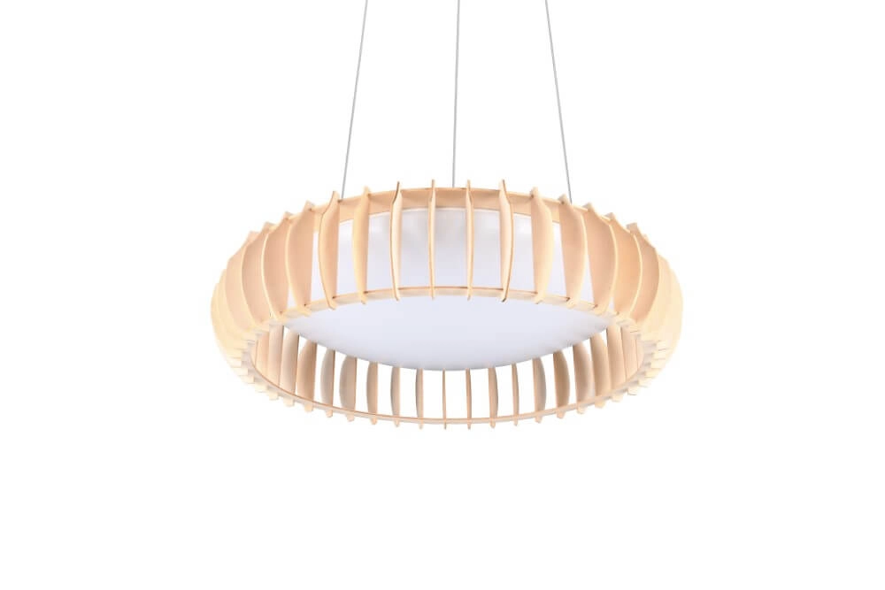 Lampe suspendue en bois Monte Ø60cm Trio 4017807600100