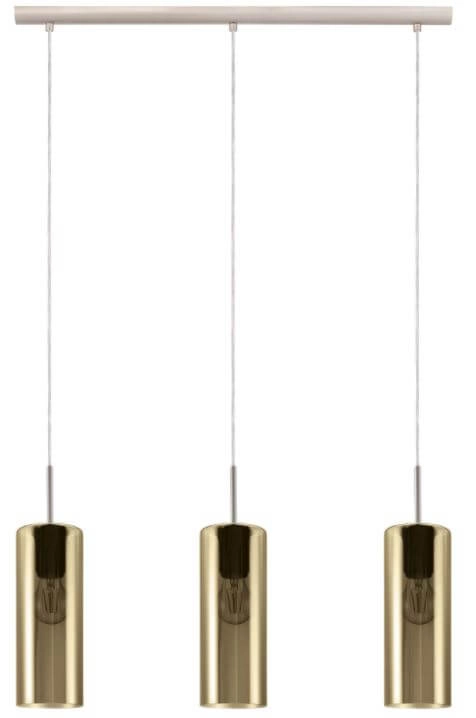 Lampe Selvino 3 lumières avec verre fumé Lampe Selvino 3 lumières avec verre fumé