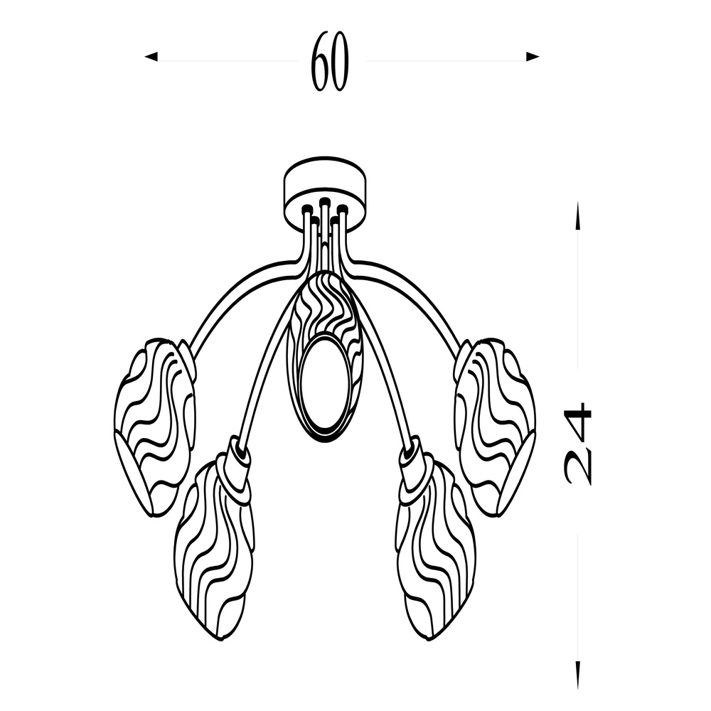 Plafonnier Astral Or 5 lumières Searchlight 5053423303970
