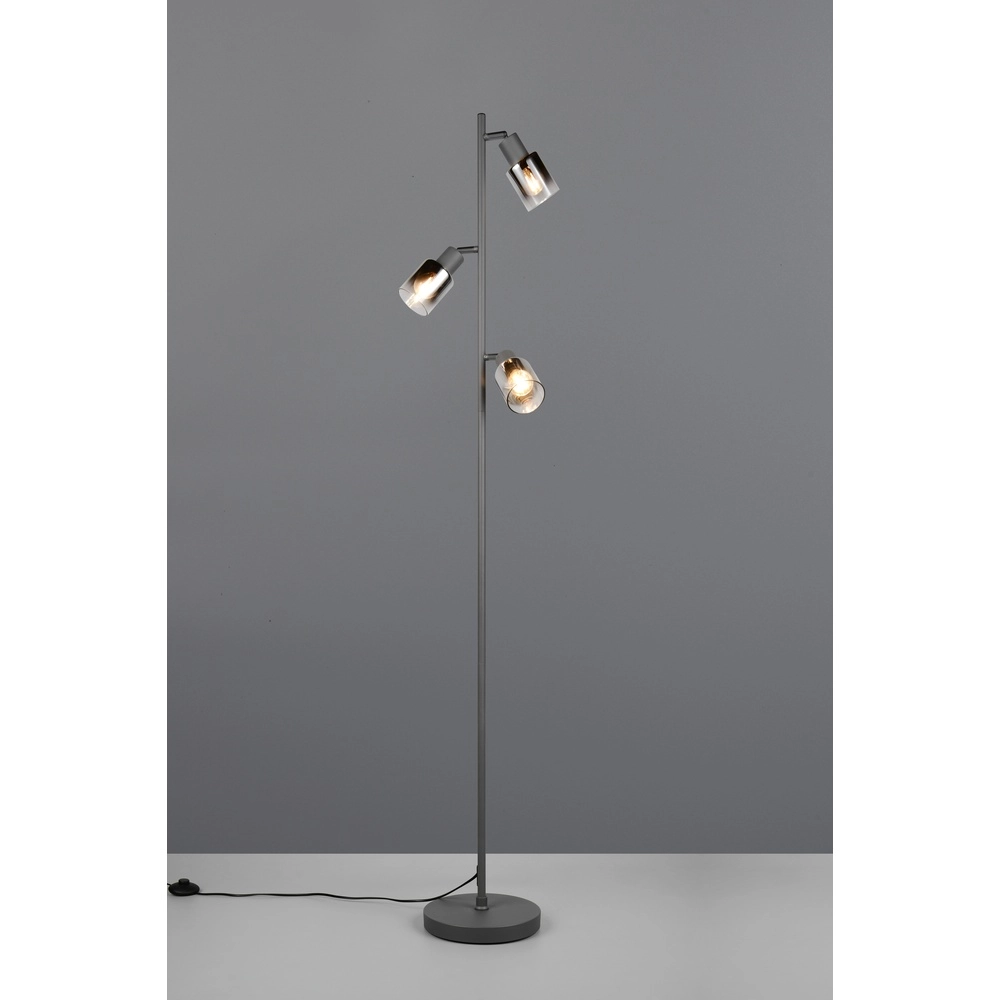 Lampadaire Cadiz Verre fumé à 3 lumières Trio 4017807653496