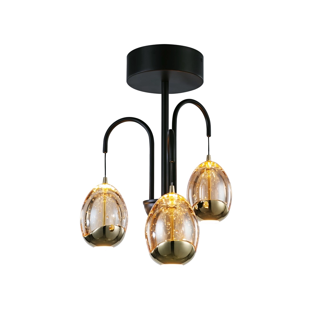 Plafonnier Golden Egg noir 3 lumières Plafonnier Golden Egg noir 3 lumières