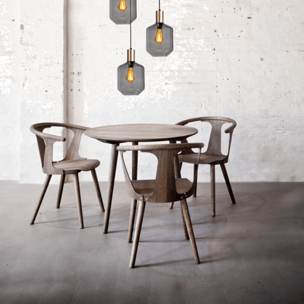 Suspension loft 3 lumières - or - Porto avec des verres à fumée Jagger Masterlight 8718121270876