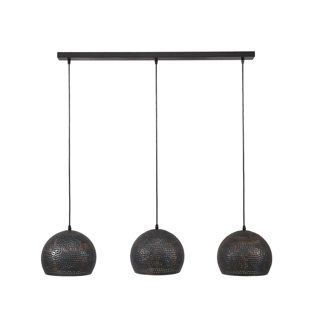 Lampe suspendue à trou Punch 3 boules Ø 25cm Lyora 8716803512849