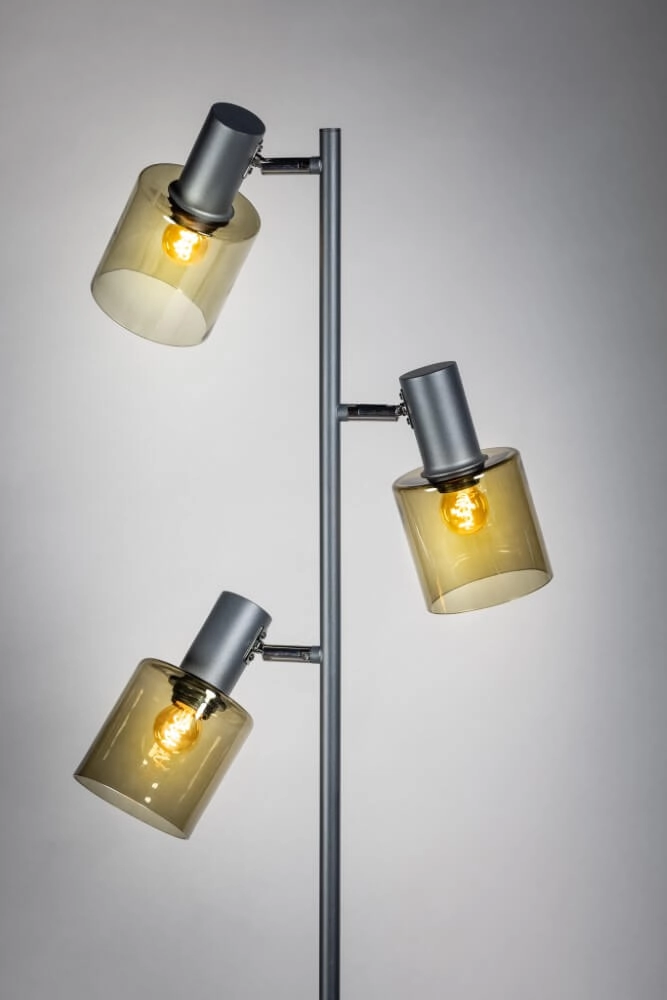 Lampadaire en verre Sledge Glass 3 lumières noir avec verre doré ETH 8720195302889