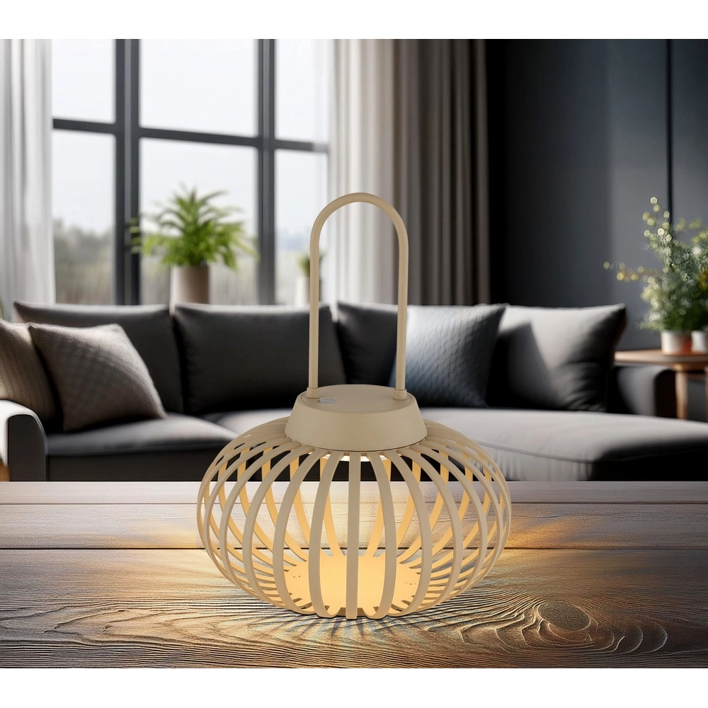 Lampe de table moderne Allegra brun sable Globo 9007371525584