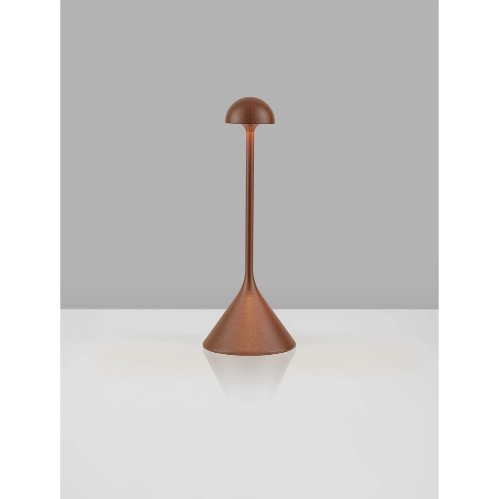 Lampe de table Dalt brun rouille rechargeable avec USB Lyora 5212017477040