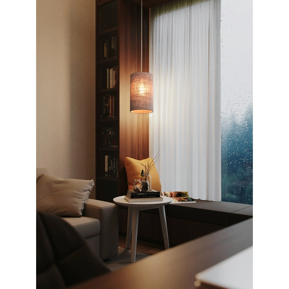 Lampe suspendue Lisbourg Terra beige avec teinte gris beige Masterlight