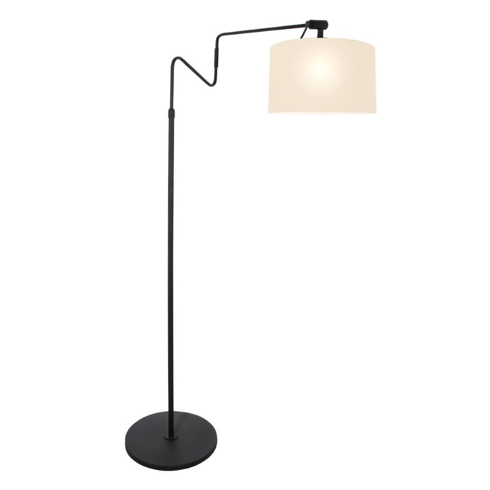 Lampe de lecture sur pied Linstrom avec abat-jour en chintz blanc