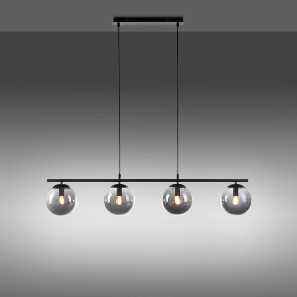 Lampe suspendue noire Big Widow 4 lumières Just Light 4043689988395