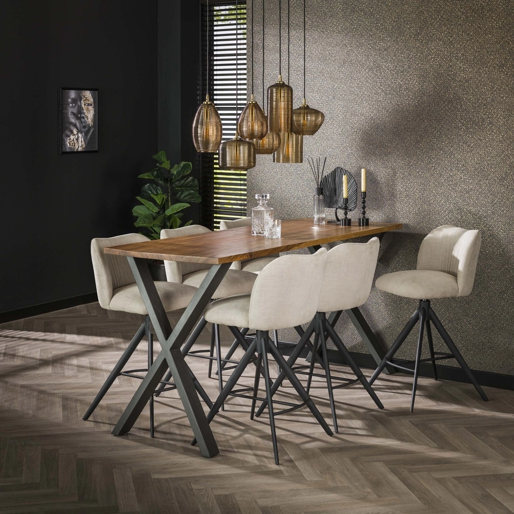 Lampe pendante de salle à manger Stripe 7 lumières - verre nervuré Lyora 8716803511125