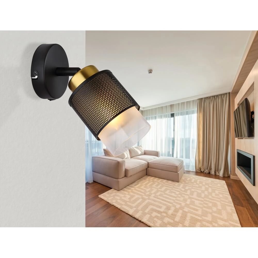 Applique murale Olga noir avec maille Globo 9007371446490