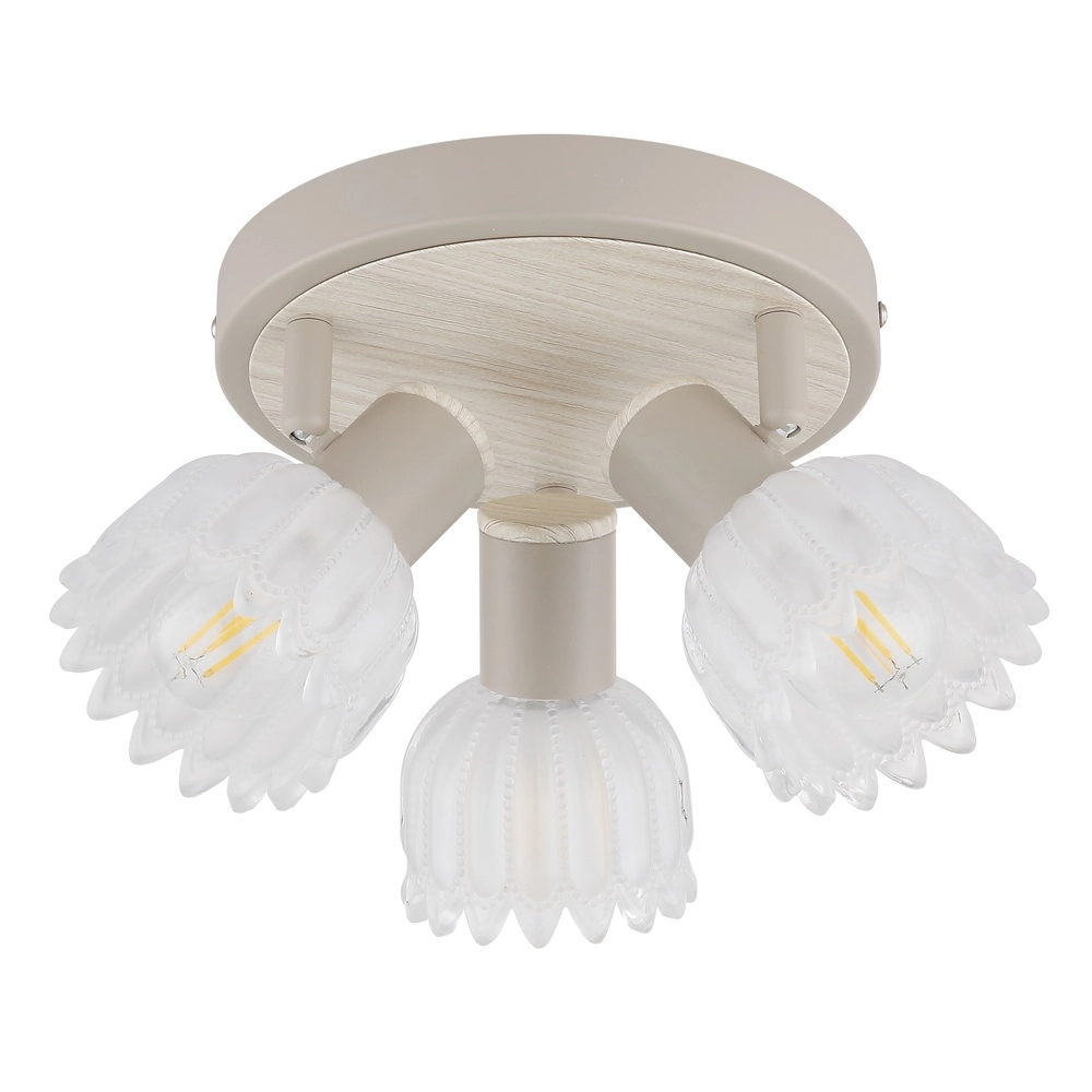 Spot de plafond 3 lumières Planta brun sable Globo 9007371572939
