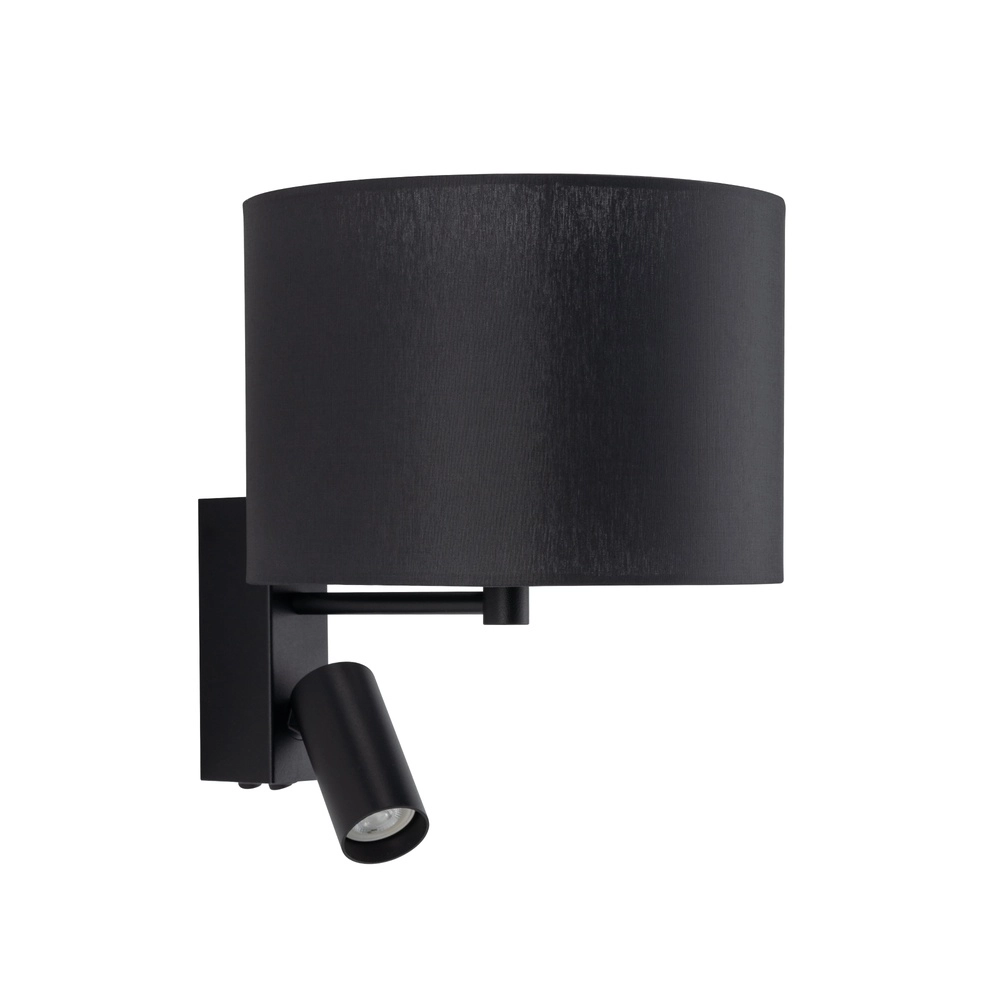 Lampe murale noire Lusso avec abat-jour de lampe