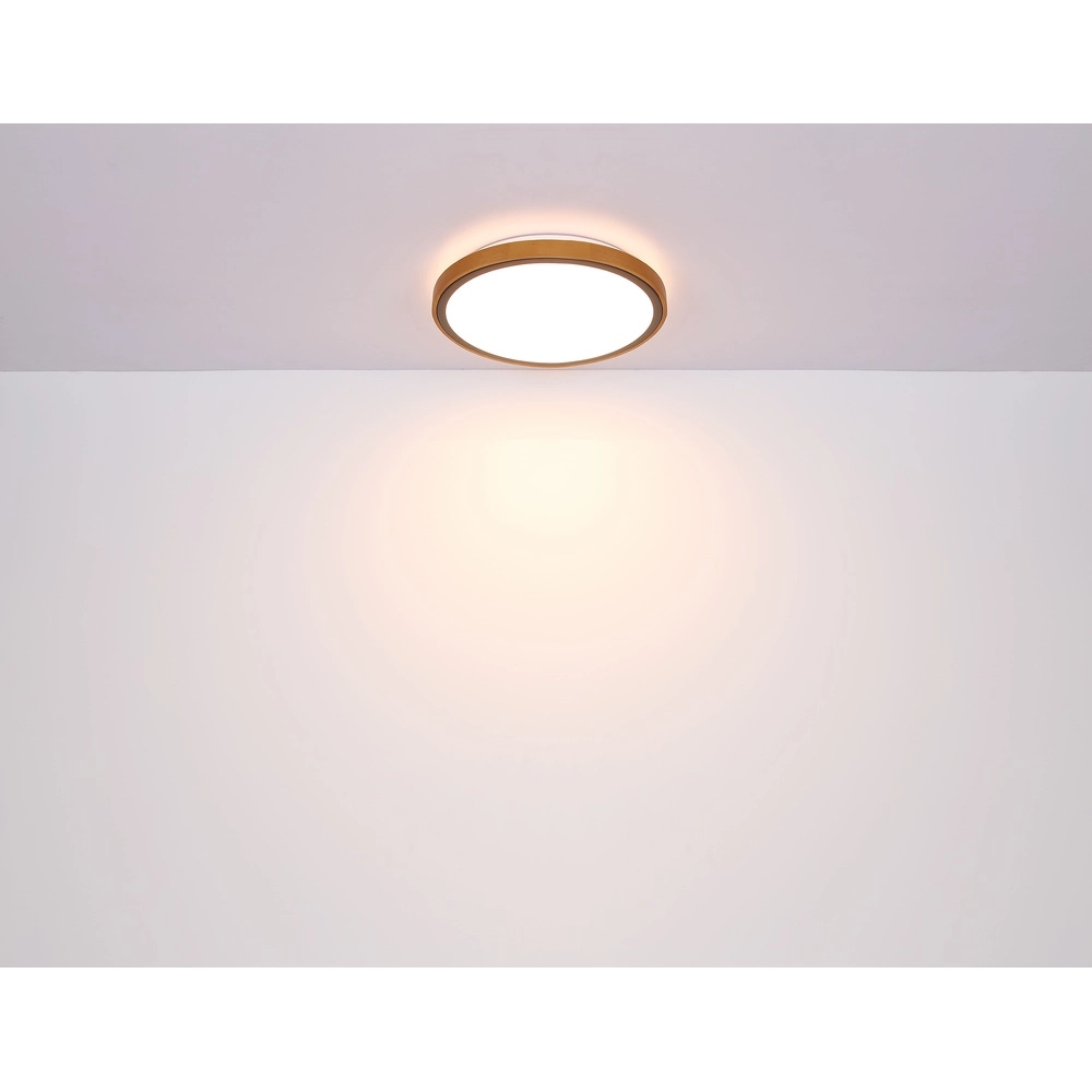 Lampe de plafond Bruno 39 cm carrés noirs avec du bois Globo 9007371433469