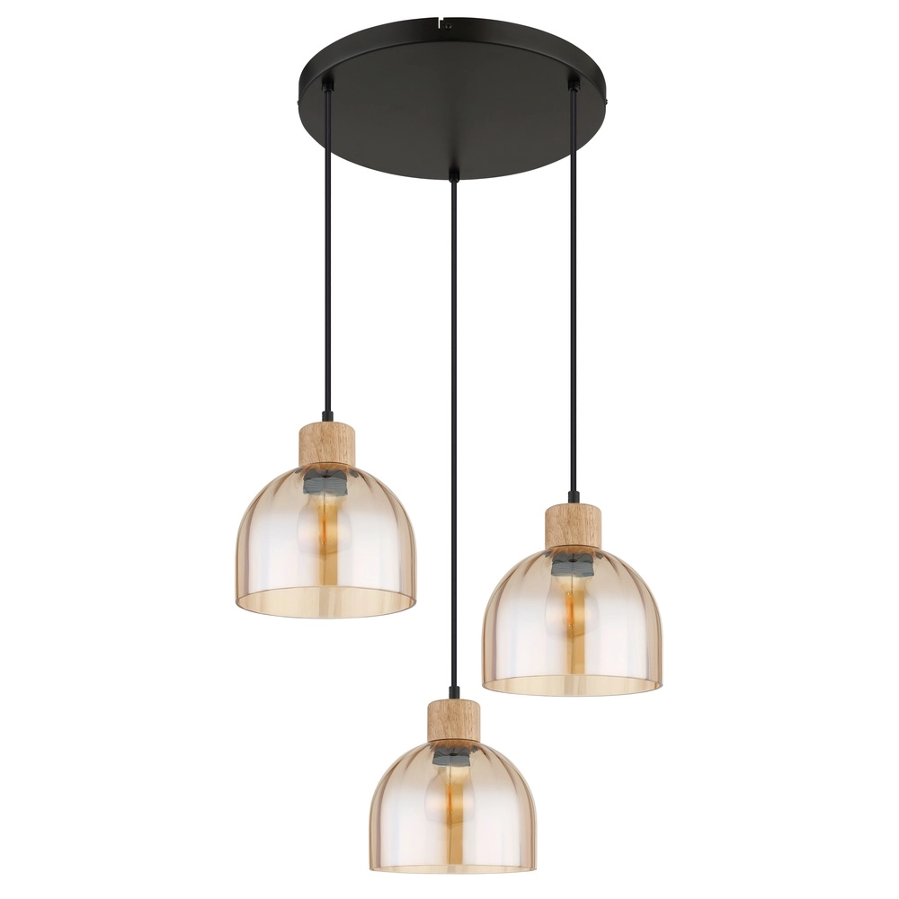 Lampe pendante à 3 lampes Swanson Noir Globo 9007371580651