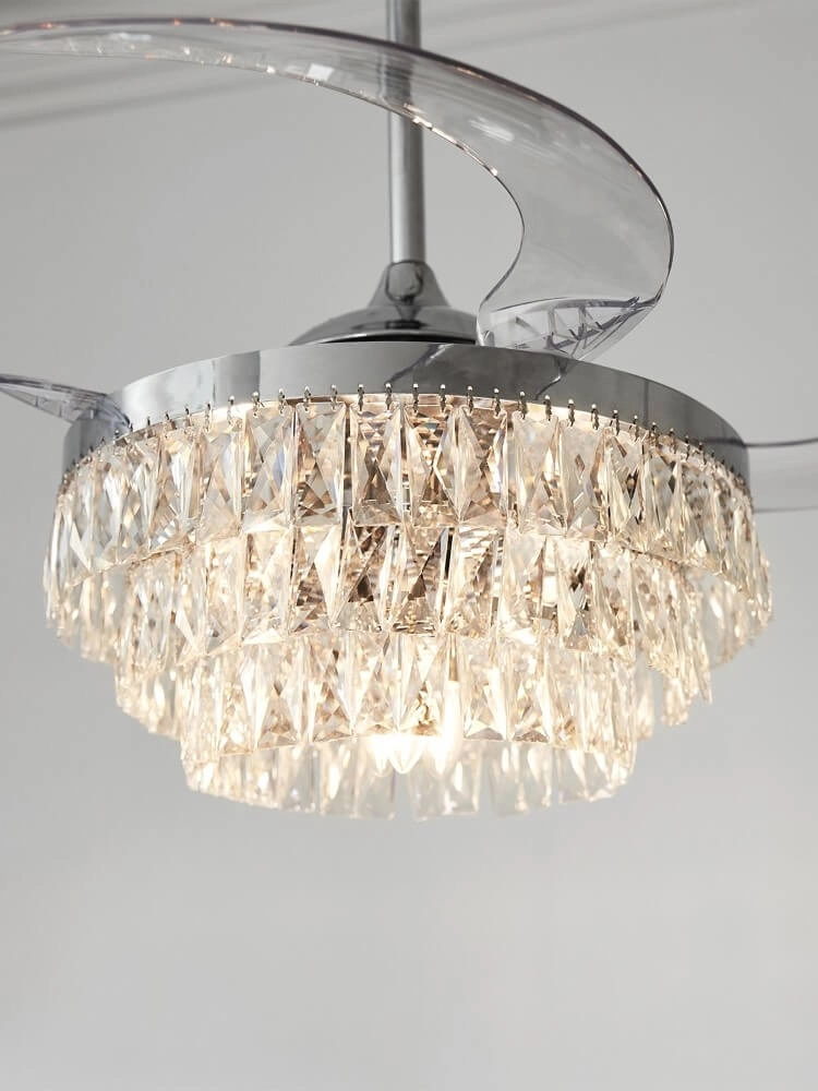 Ventilateur de plafond chromé avec cristal Fanway Veil Ø 122 cm Beacon 9333509143987