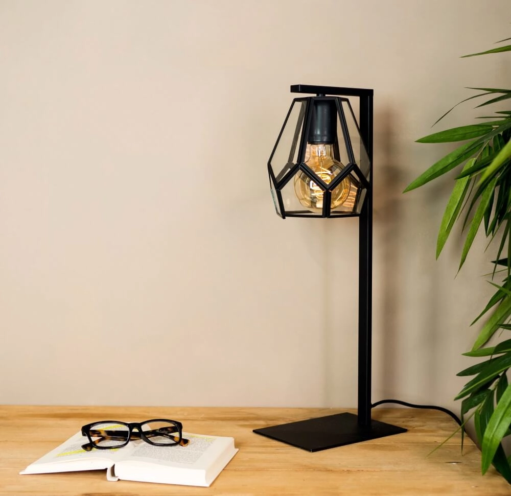 Lampe de table Mardyke noir avec verre Eglo 9002759436469