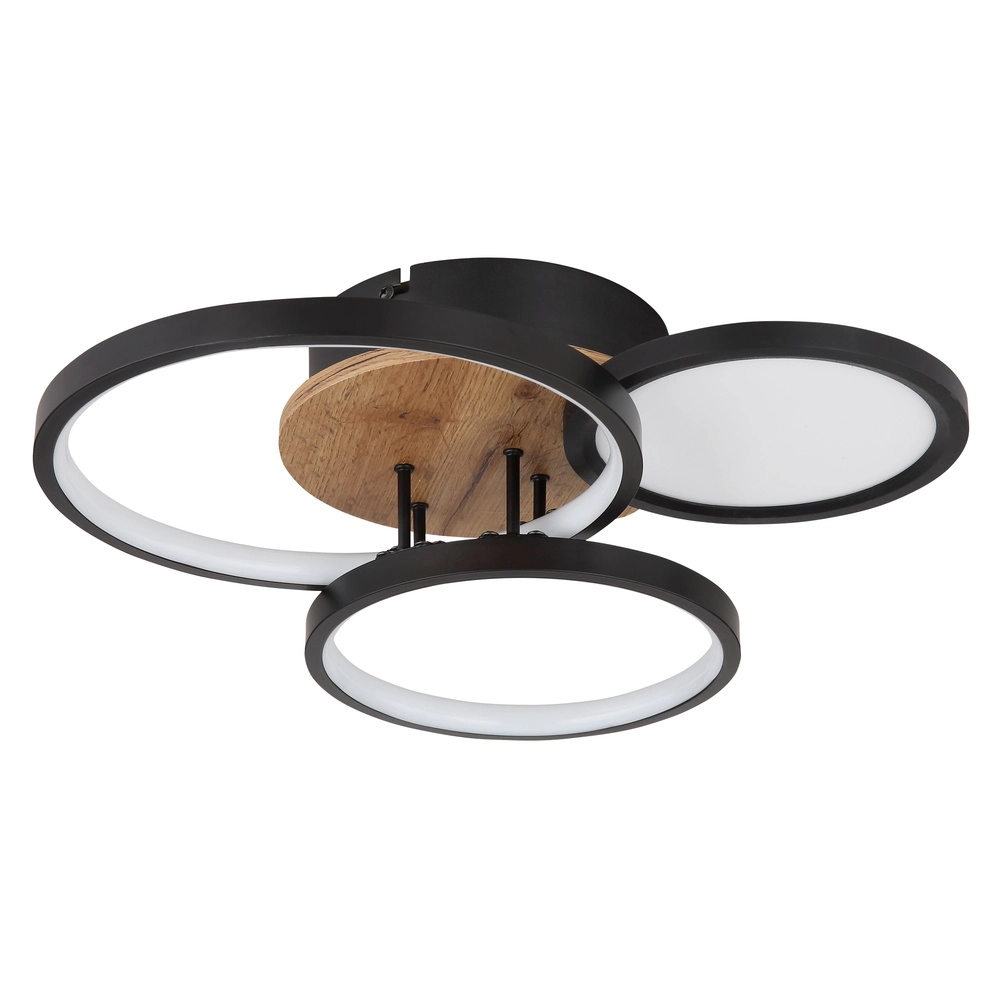 Lampe de plafond noire Sid Conception en bois Globo 9007371436392