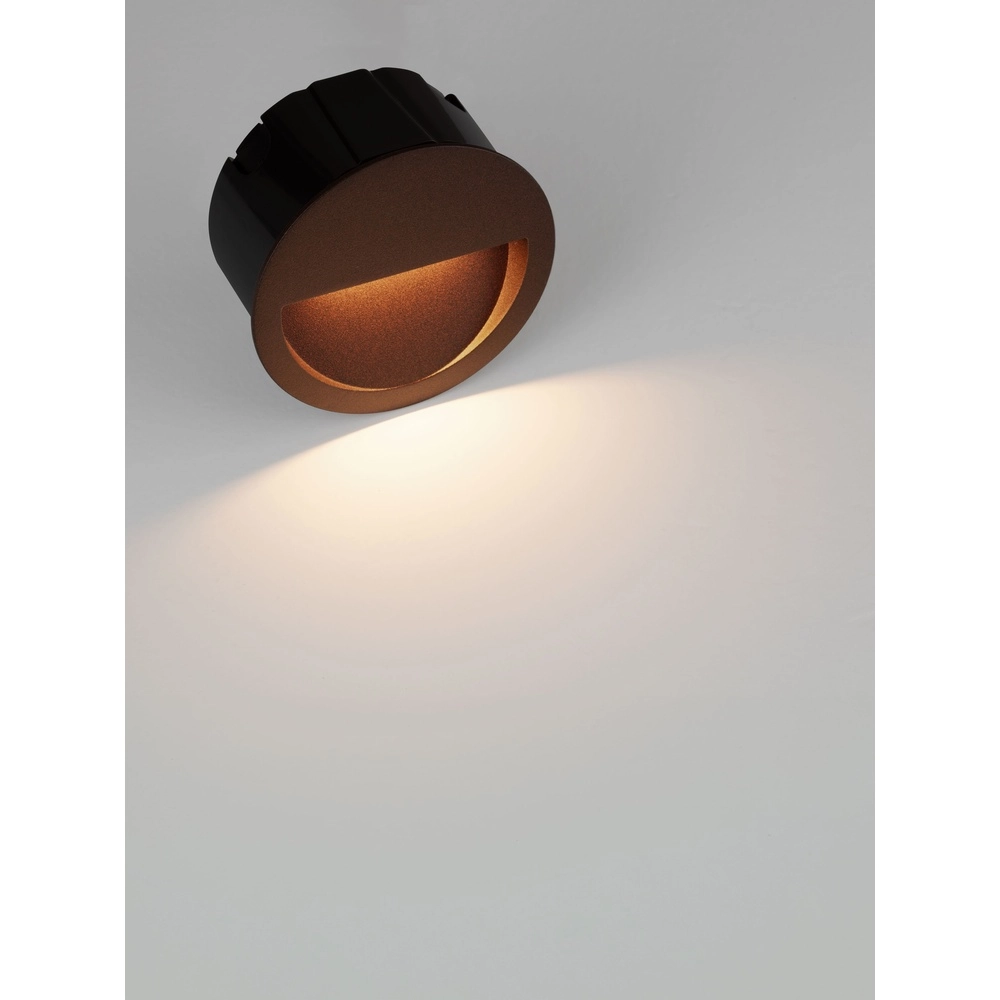 Lampe murale ronde encastrée Sete Brun rouille Lyora 5212017497994