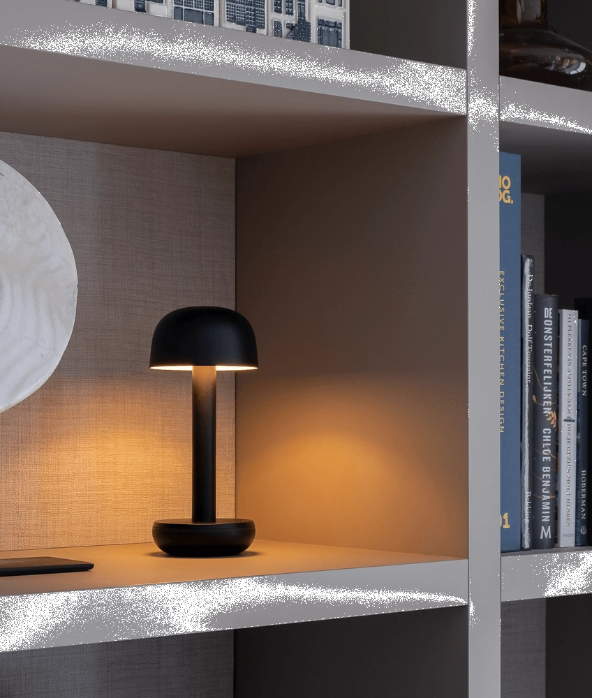 Lampe de table rechargeable Two black Humble 7446023311359