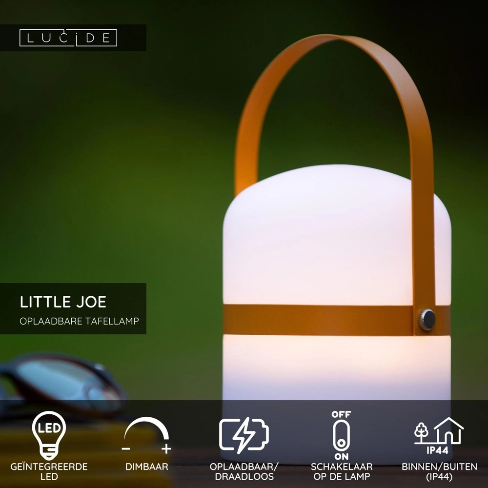 Lampe de table rechargeable Little Joe orange Lucide 5411212061430