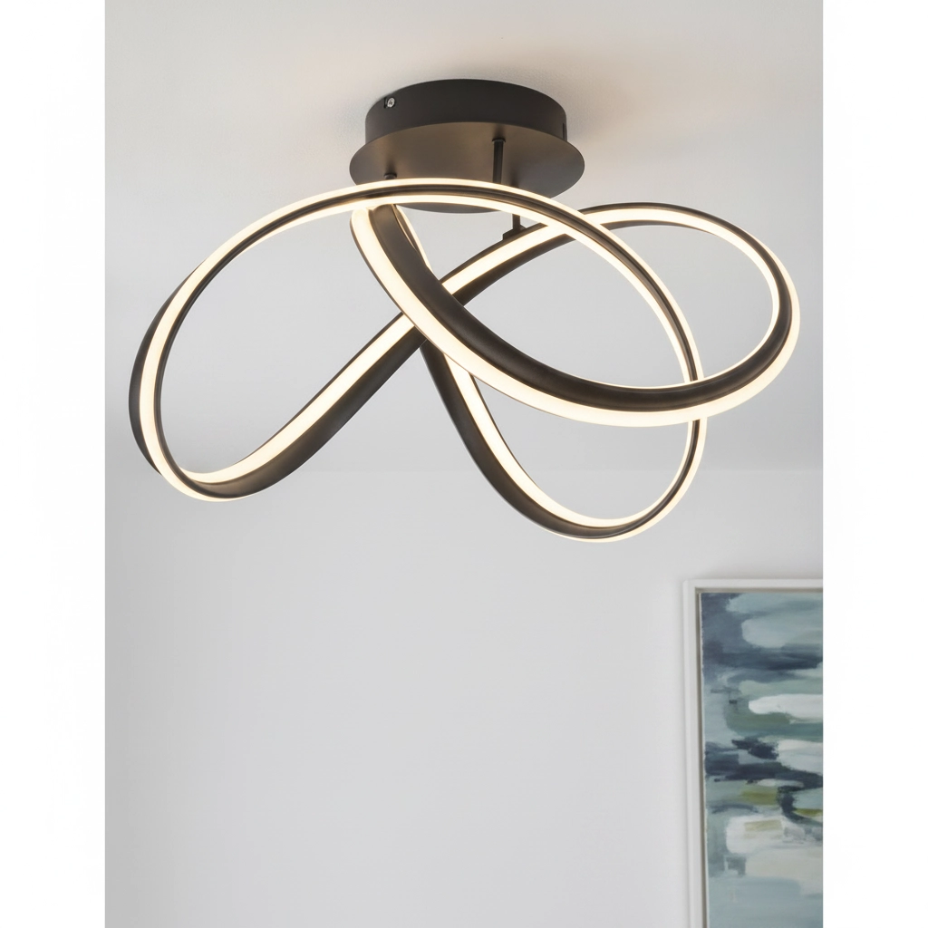 Plafonnier design Truno noir